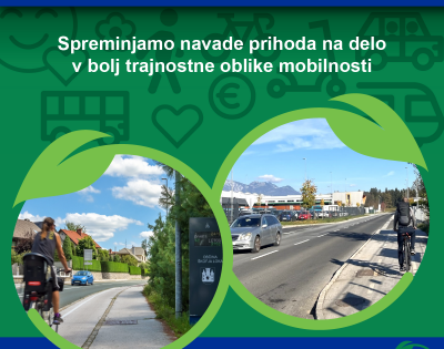 Spreminjamo navade prihoda na delo v bolj trajnostne oblike mobilnosti. Na slikah sta dve kolesarski stezi