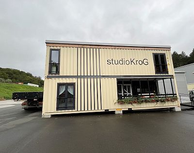 Conversion of a shipping container into a demonstration centre