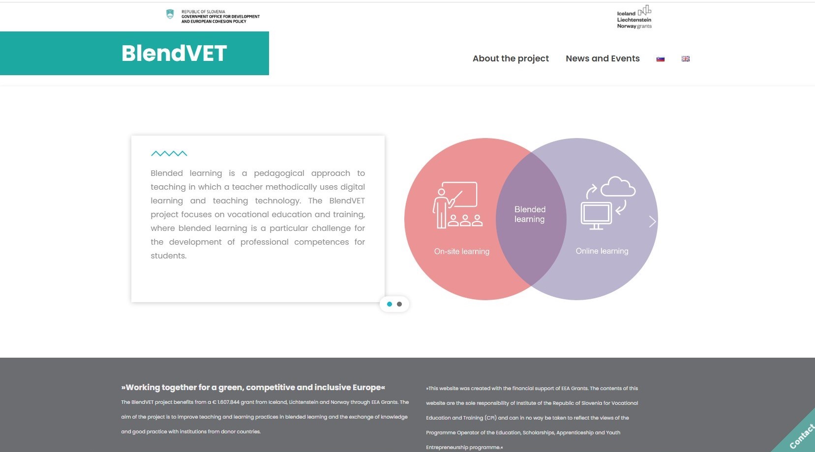 Website of the pre-defined project BlendVET