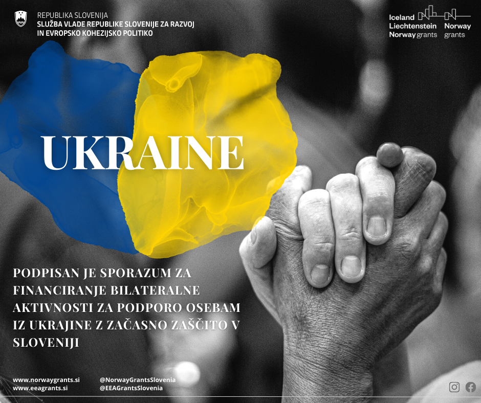 dve roki združeni v pest, v ozadju ukrajinska zastava